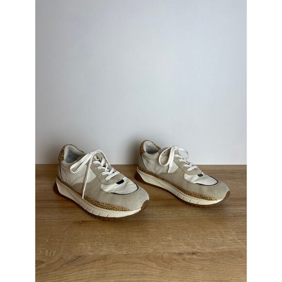 Madewell Kickoff Trainer Sneakers in Leather and Spot Dot Calf Hair Size 9.5 - Picture 2 of 11